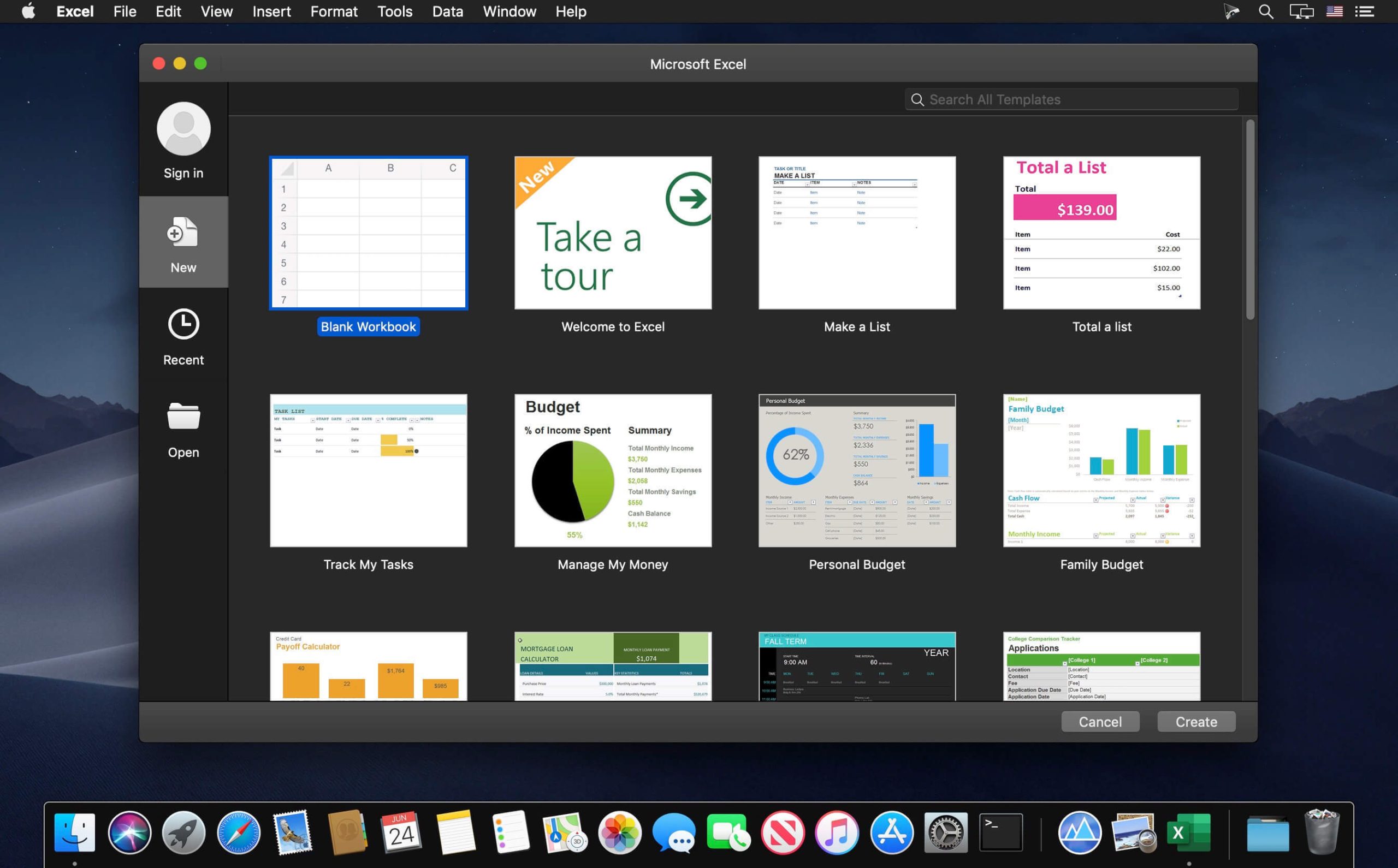 Microsoft Excel for Mac 16.103
